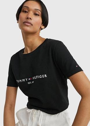 Футболка жіноча tommy hilfiger, базова чорна футболка