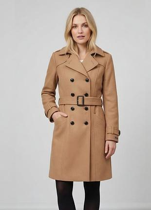 Пальто жіноче h&m демісезонне двобортне кольору кемел