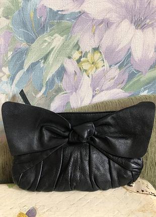 Кожаный клатч l.k. bennett с бантом (натуральная кожа, люкс-бренд)