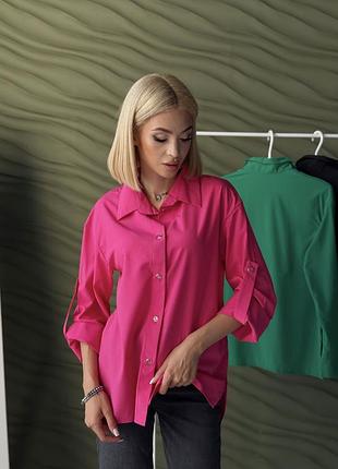 Рубашка женская, зеленый, черный, малиновый