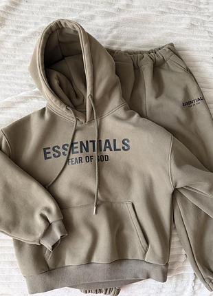 Дитячий зимовий костюм essentials для хлопчиків/дівчаток, флісовий, розмір 130, хакі