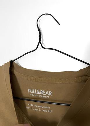 Бежевая мужская футболка pull &amp; bear 2