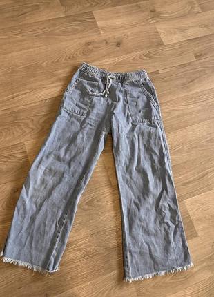 Джинси широкі блакитні zara george hm 122/128