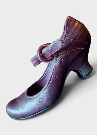 Кожаные туфли clarks мэри джейн баклажан / слива, р. 38,5 (5.5 uk)
