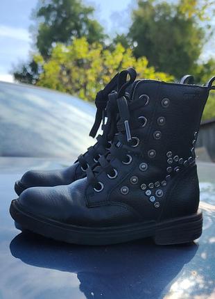 Черевики для дівчаток geox casey girl (black stars) чорні