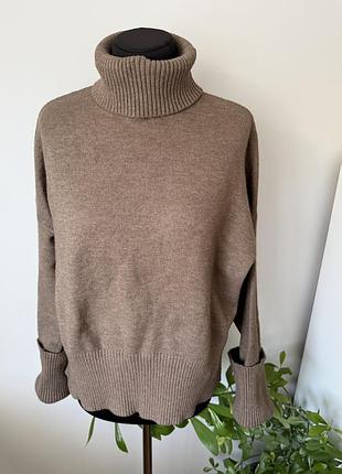 Базовый теплый свитер с горлом м р от bershka