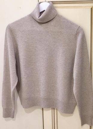 Новый.гольф с кашемиром massimo dutti wool &amp; cashmere turtreneck sweater beige natural оригинал из свежих коллекций