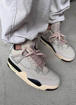 Кроссовки женские nike air jordan retro 4 x a ma manière | “fossil stone” premium