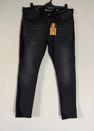 Нові чоловічі джинси crosshatch buraca slim fit / темно-сірі заужені джинси (розмір 38r / xxl)