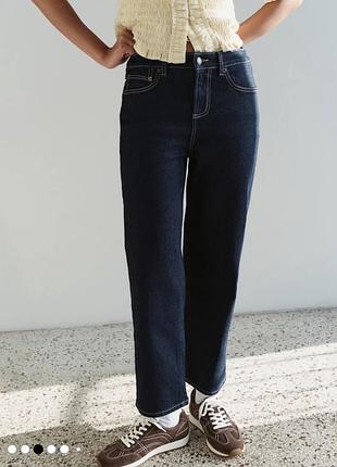 Стильні джинси трендового кольору індиго - cropped straight leg jeans розмір 29 30 м л