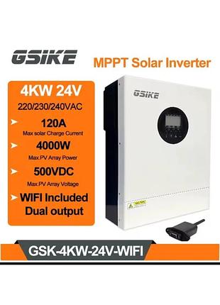 Інвертор gsike гібридний сонячний gsk-4kw-24v-wifi 4 квт 24v