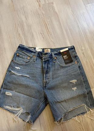 Шорти жіночі levi's 501 блакитні джинсові розмір 27