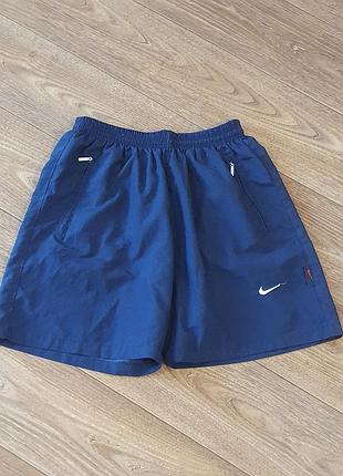 Чоловічі спортивні шорти nike розмір xl сині бавовняні з кишенями