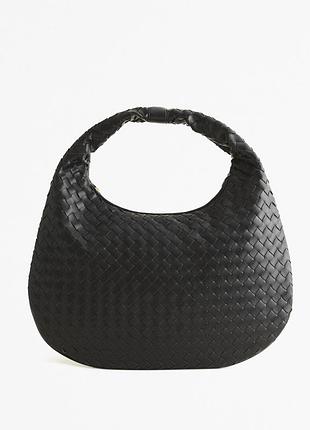 Сумка — abercrombie & fitch everyday shoulder bag, чорна плетена модель хобо