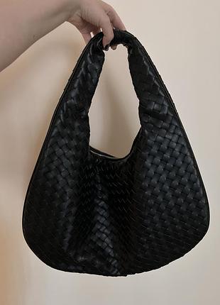 Сумка — abercrombie & fitch everyday shoulder bag, чорна плетена модель хобо