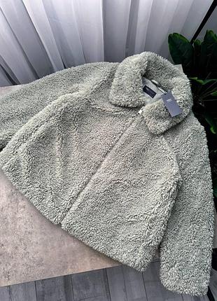 Плюшева куртка teddy м'ятного кольору m&s