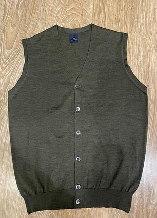 Шерстяная базовая жилетка 100% wool хаки