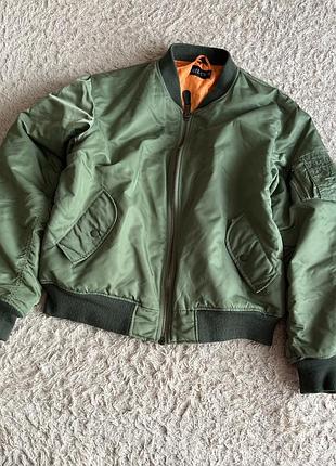 Чоловічий вінтажний двосторонній бомбер куртка usaf flyers jacket ma-1 оригінал