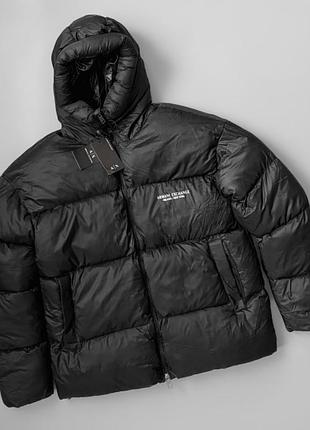 Пуховик armani exchange «milano / new york» черный
