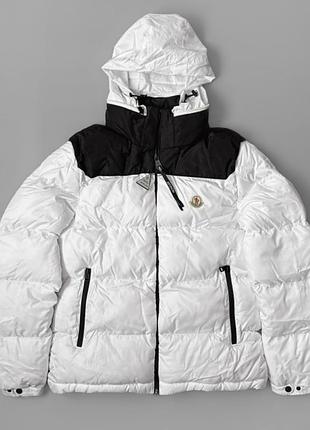 Пуховик moncler x palm angels nevin white/black