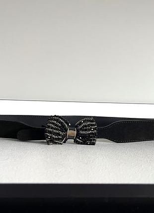 Кожаный пояс ремень massimo dutti 75 с бантом, кожа, на пояс, под платье, платье, жакет, пальто, кардиган, свитер