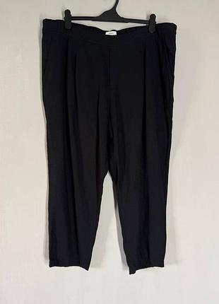 Жіночі лляні штани marks & spencer / чорні брюки з льоном m&s (uk 22 short / 3xl–4xl)