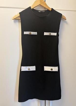 Коротка жіноча сукня zara чорна розмір s