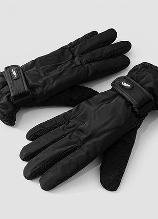 Тепллі дуті рукавички з флісовою підкладкою антиковзкі чорні
