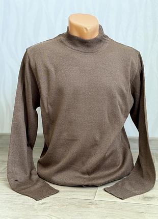 Гольф чоловічий шоколад коричневий m l xl xxl тонкий теплий однотонний класичний базовий гольф вовна водолазка светр туреччина