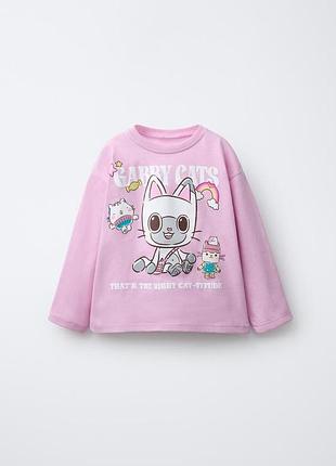 Футболка gaby's dollhouse ® dream works з рельєфним принтом zara 4729 (7878/593/629)