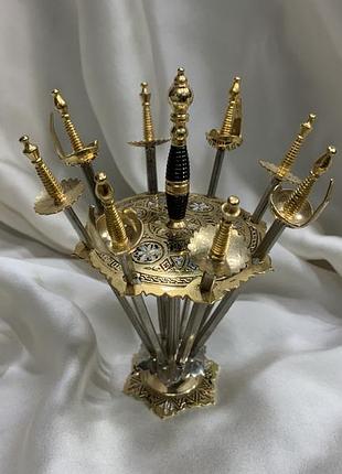 ⚔️ 🇪🇸 ⚔️ винтажный набор шпажек для канапе «шпаги толедо» toledo spain 8 шт. ⚔️ 🇪🇸 ⚔️