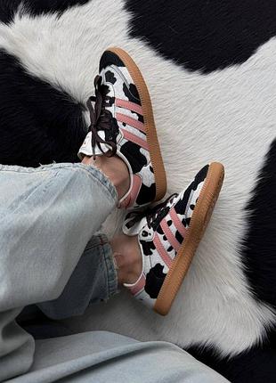 Кроссовки adidas samba cow print / white