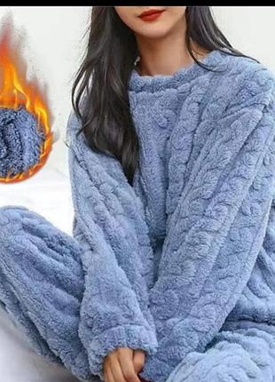 Теплая пижама косичка