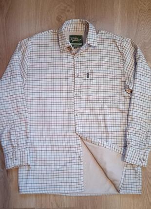 Утепленная рубашка-куртка в клетку hazy blue country collection модели burghley classic fit