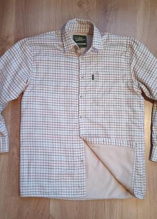 Утеплена сорочка-куртка в клітинку hazy blue country collection моделі burghley classic fit