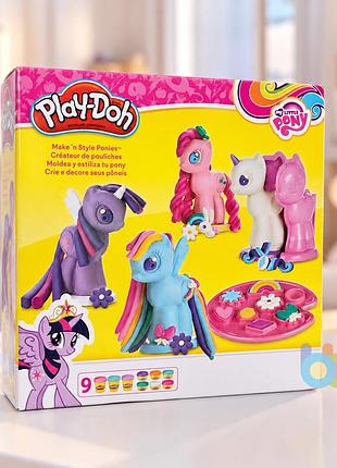 Набір для ліплення hasbro play-doh «створи та прикрась поні» my little pony (b0009)