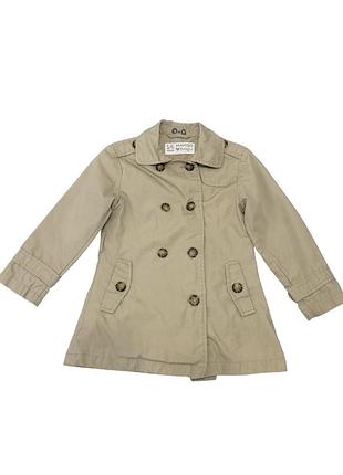 Бежевый детский плащ тренч mango kids