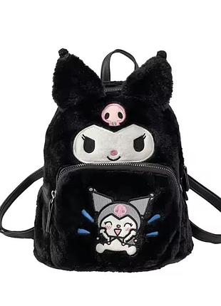 Рюкзак для дівчаток kuromi міні плюшевий чорний