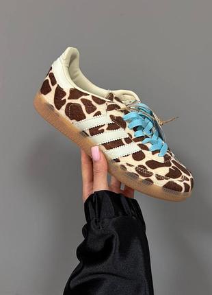 Кросівки adidas samba giraffe 🦒 print / blue laces