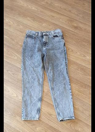 Сірі джинси мом mango, розмір 38 / m (варений денім, 100% бавовна, mom jeans)