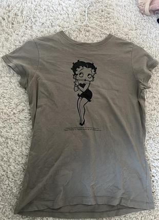 Жіноча футболка betty boop сіра з принтом