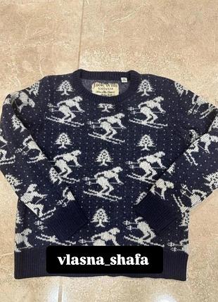 Светр вовняний з орнаментом бренду jack wills унісекс модель розмір xs/s