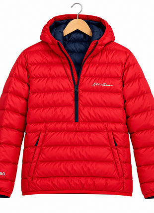 Микропуховик eddie bauer худи на молнии , пуховая куртка, размер medium