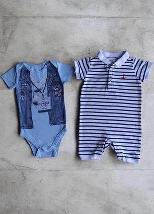 Комплект для хлопчика h&m 4-6 міс. боді + ромпер, 68 см