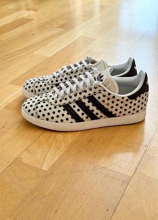 Кеды кроссовки adidas gazelle адидас газель белые черные в горох купить цена
