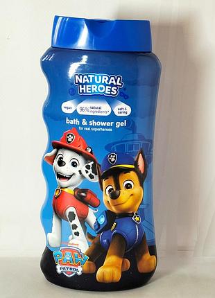 Детский гель для душа и пена для ванной natural heroes paw patrol 500мл.