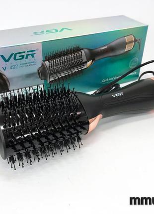 Фен-щетка волос vgr v-492 профессиональный ионный выпрямитель, электрический фен для сушки волос