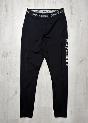 Жіночі спортивні лосіни легінси juicy couture sport чорні з логотипом розмір l