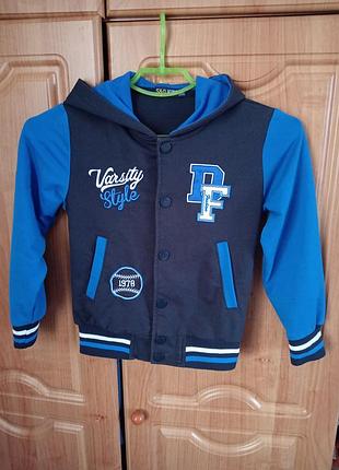Спортивний костюм для хлопчика синій з чорним varsity style, розмір 128
