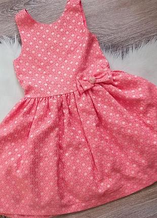 Праздничное розовое платье на 7-8 лет